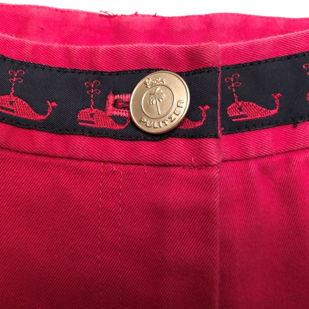Lilly Pulitzer Pink Pants with Navy Whale Trim, 6